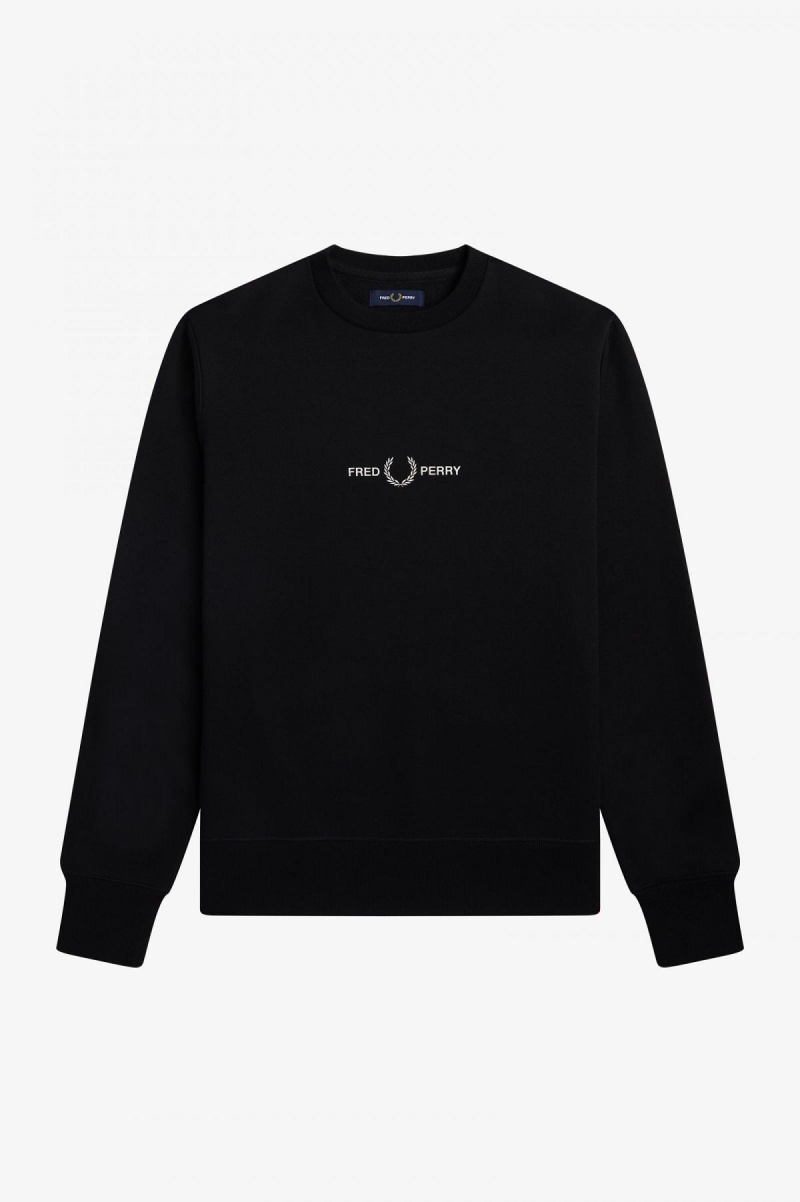 Fred Perry Embroidered Sweatshirts Herren Schwarz | UCHND48862