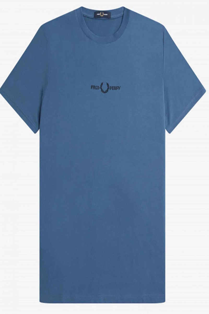 Fred Perry Embroidered T-shirts Herren Blau | UCHTG54268