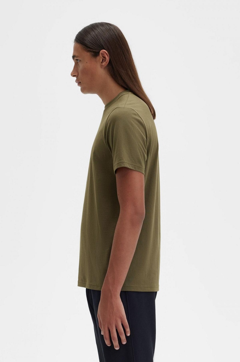 Fred Perry Embroidered T-shirts Herren Grün | BCHSO68434