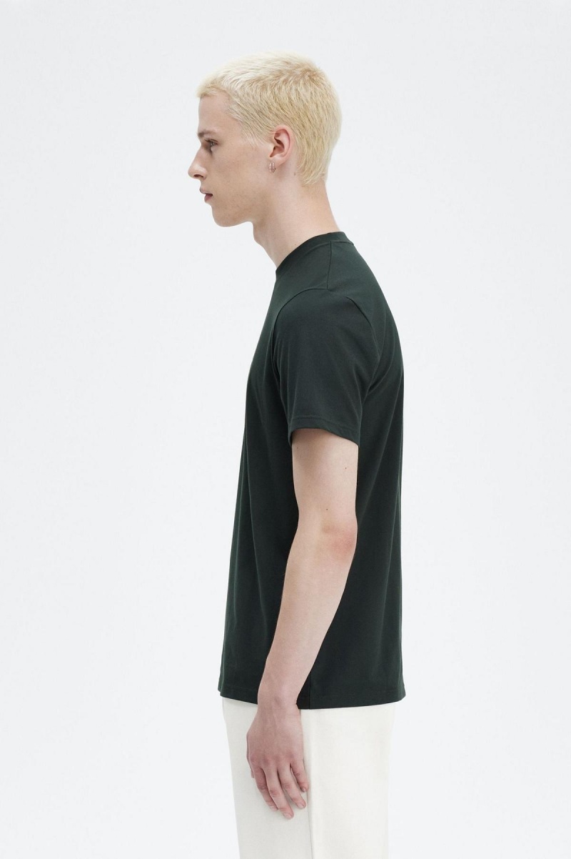 Fred Perry Embroidered T-shirts Herren Grün | UCHND56547