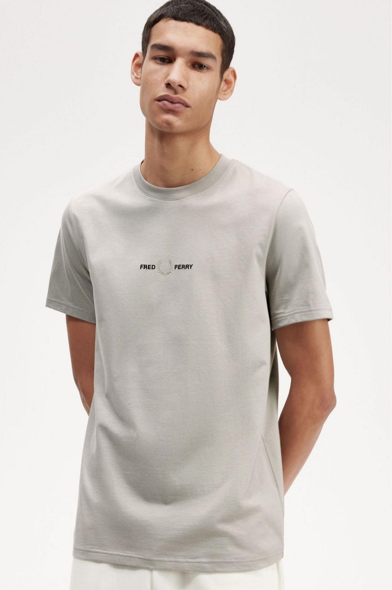 Fred Perry Embroidered T-shirts Herren Limestone | CHJVR24190