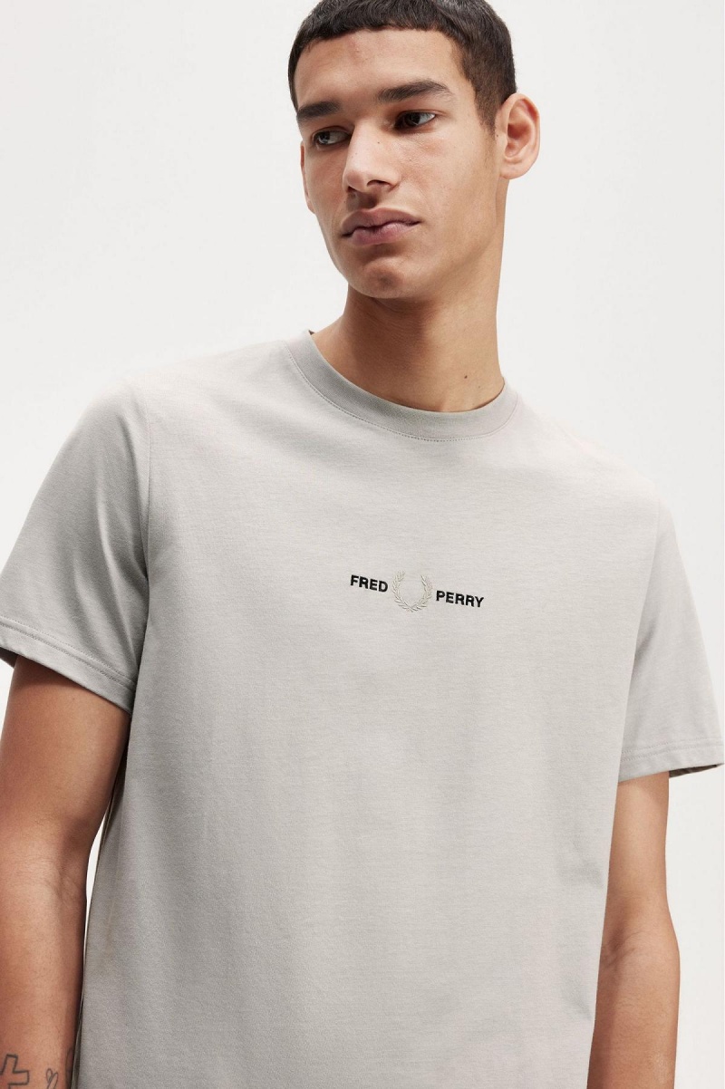 Fred Perry Embroidered T-shirts Herren Limestone | CHJVR24190