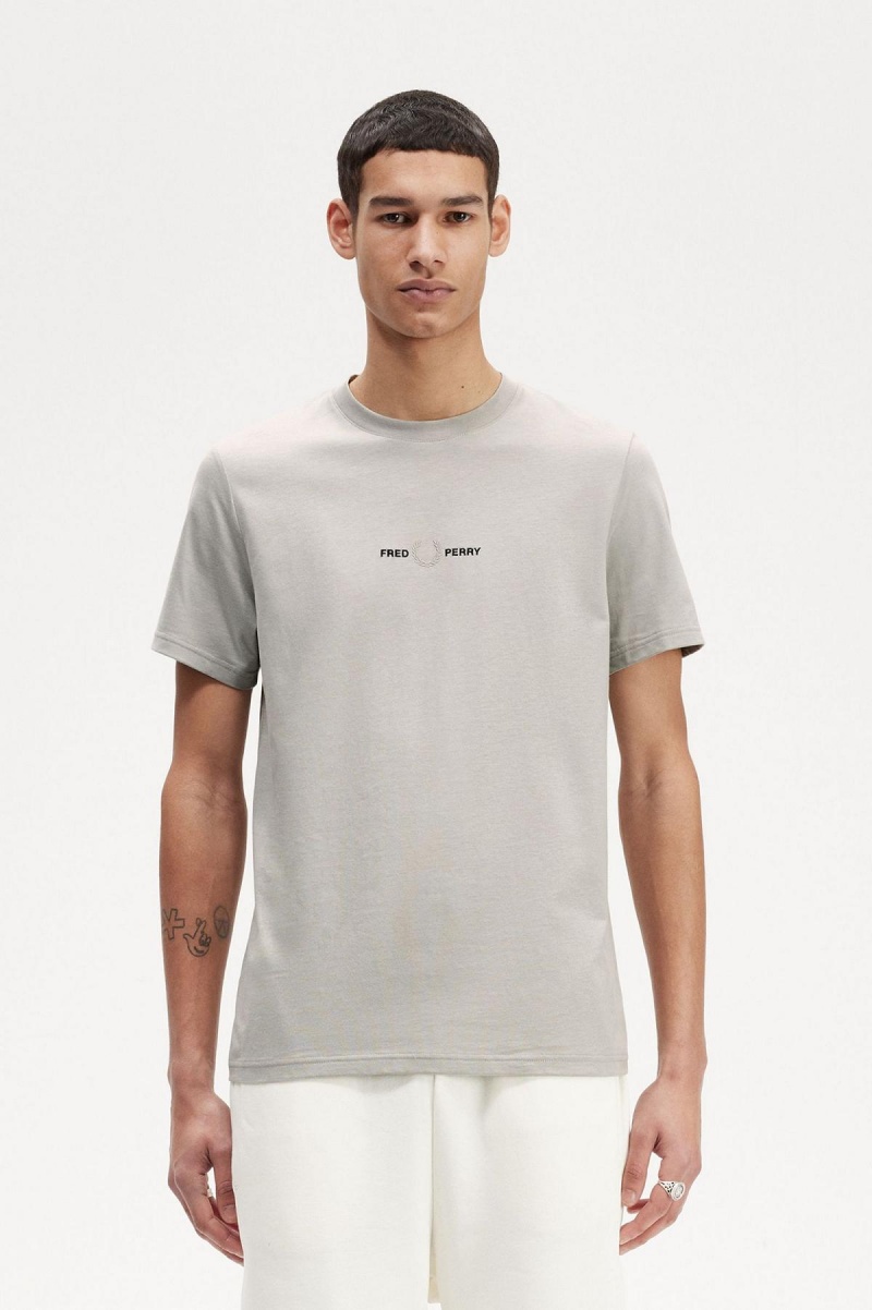 Fred Perry Embroidered T-shirts Herren Limestone | CHJVR24190