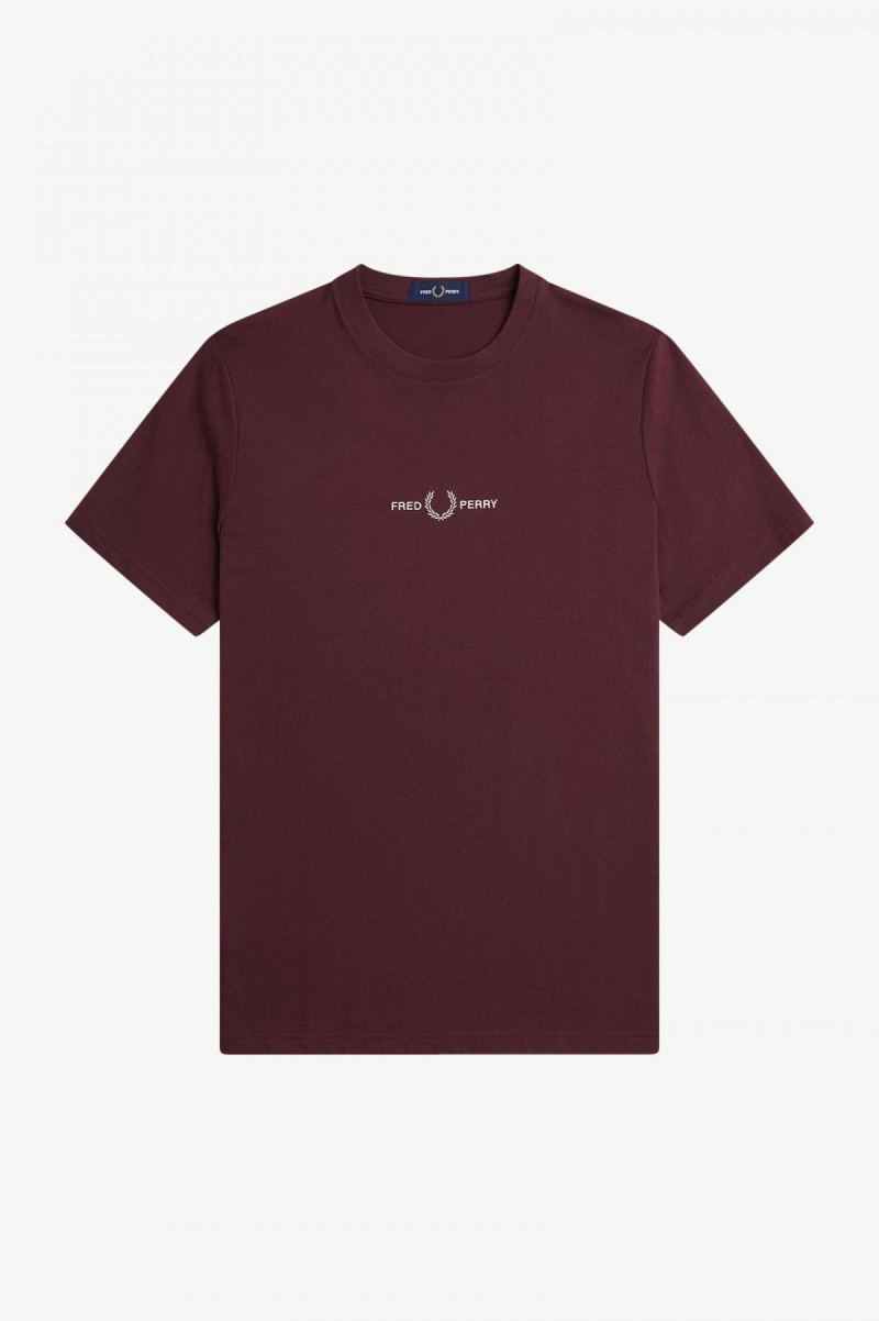 Fred Perry Embroidered T-shirts Herren Oxblood | FCHHY51376