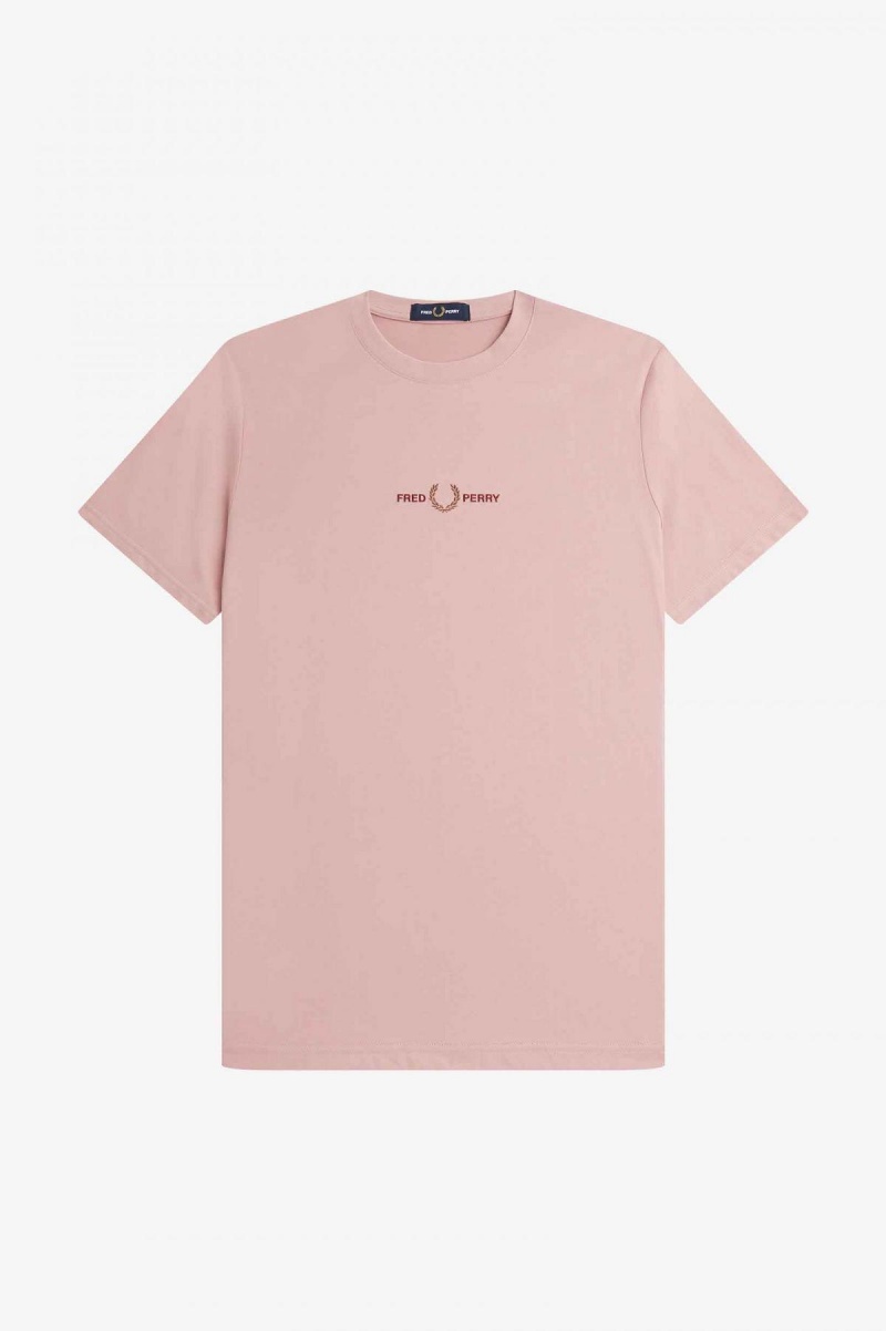 Fred Perry Embroidered T-shirts Herren Rosa Rosa | UCHTG61657