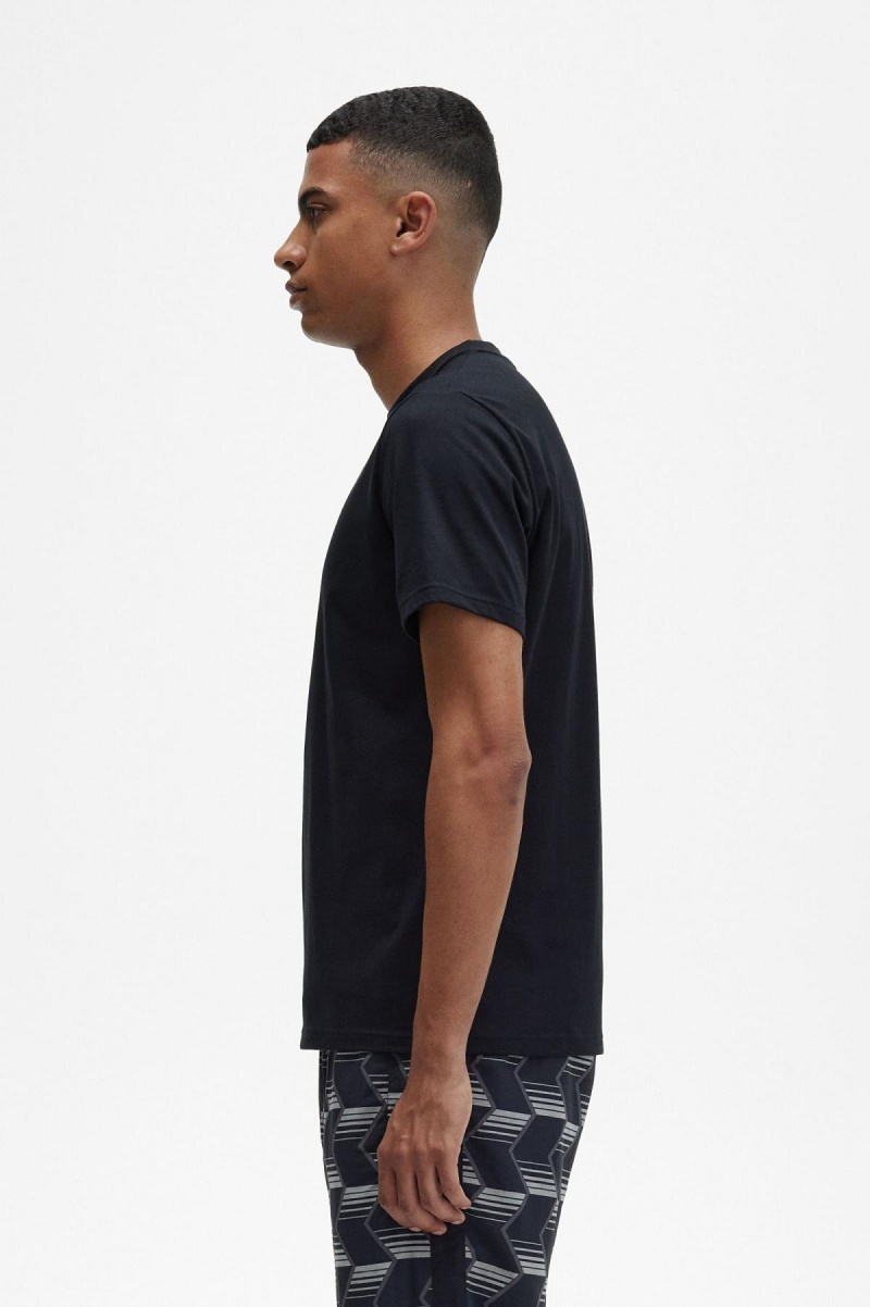 Fred Perry Embroidered T-shirts Herren Schwarz | CHJZR20637