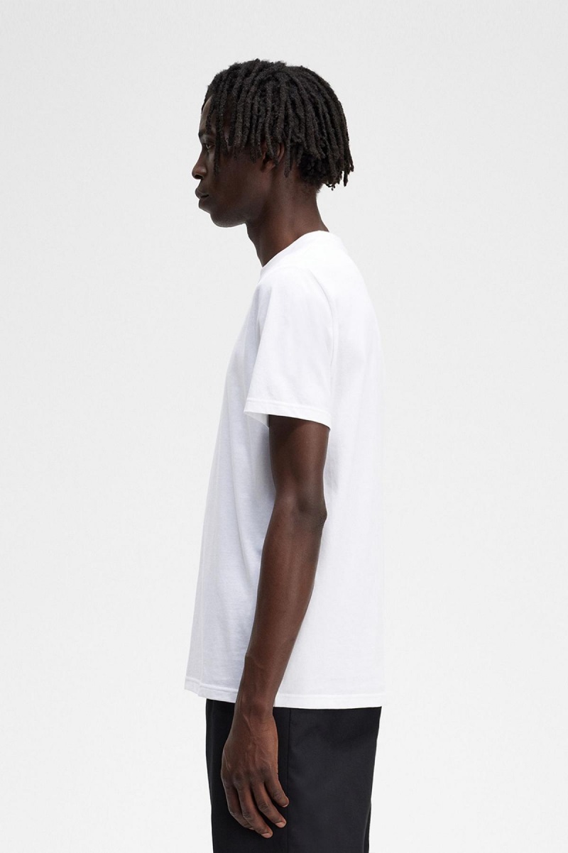 Fred Perry Embroidered T-shirts Herren Weiß | CHDYB58405