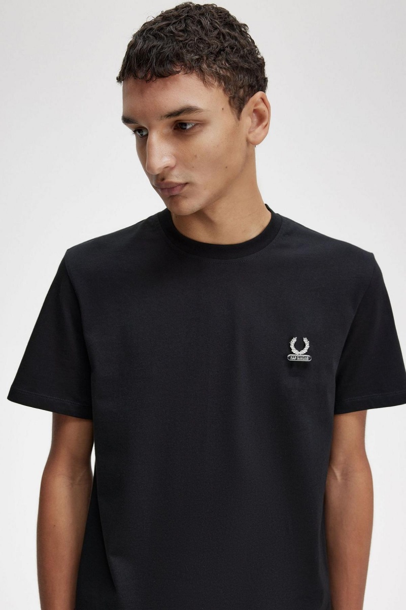 Fred Perry Enamel Pin T-shirts Herren Schwarz | CHJKU16152