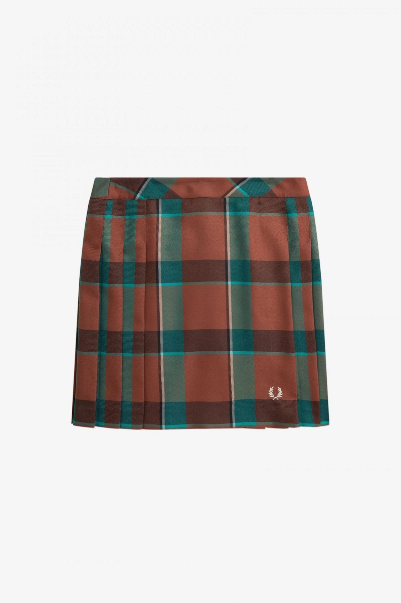 Fred Perry Falten Tartan Hosen Damen Braun | MCHFT94204