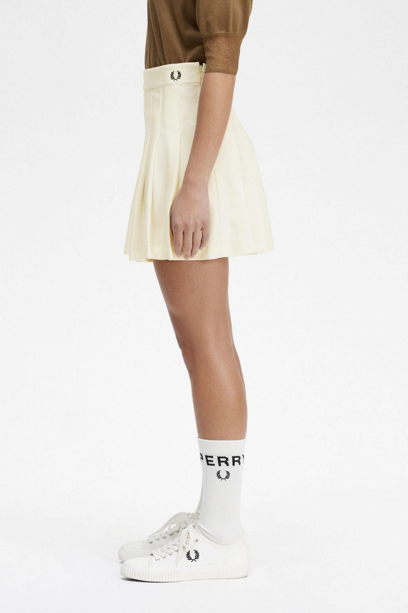Fred Perry Falten Tennis Hosen Damen Ecru | QCHUV24628