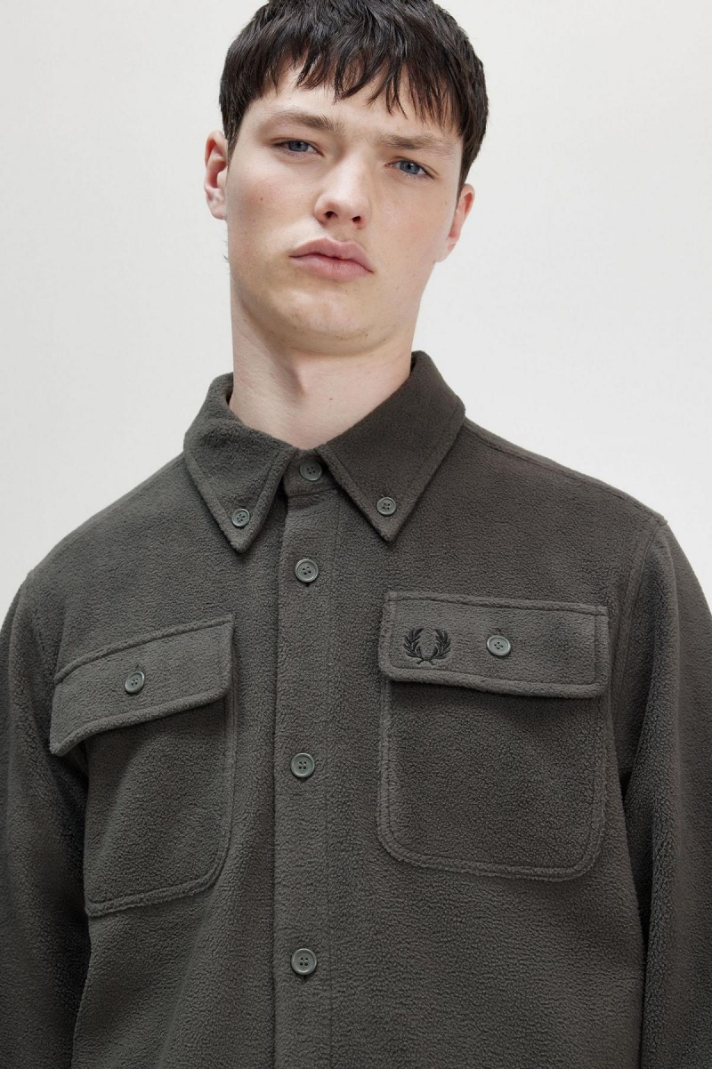 Fred Perry Fleece Hemd Herren Grün | CHCIF44237