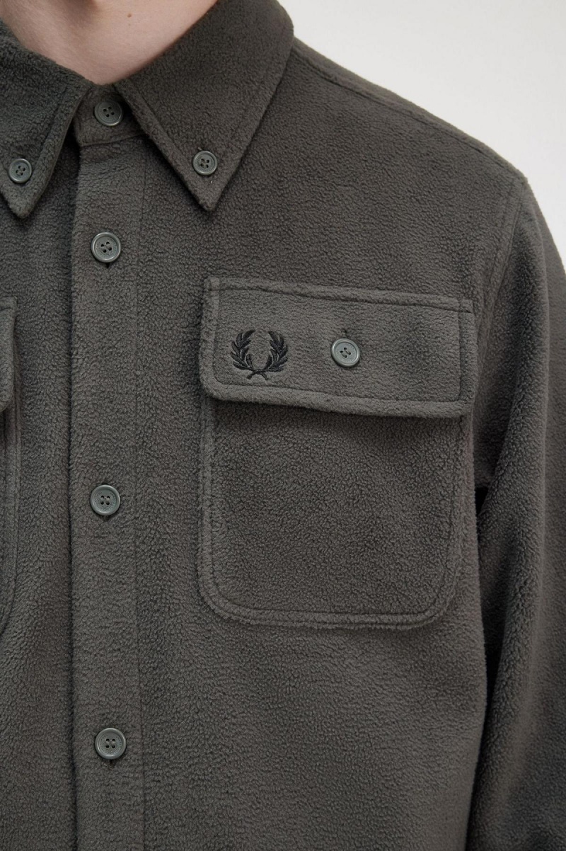 Fred Perry Fleece Hemd Herren Grün | CHCIF44237