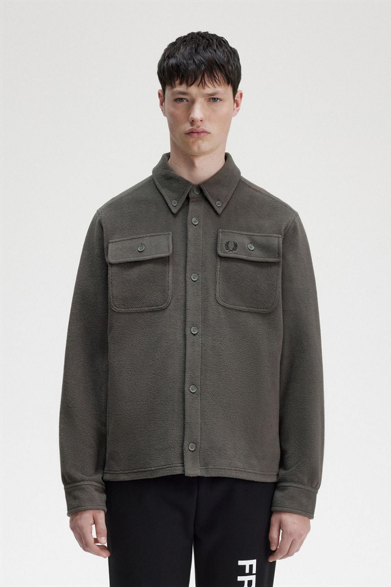 Fred Perry Fleece Hemd Herren Grün | CHCIF44237