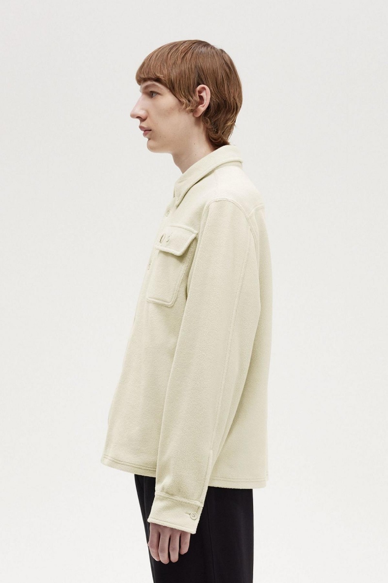 Fred Perry Fleece Hemd Herren Oatmeal | BCHSO54922