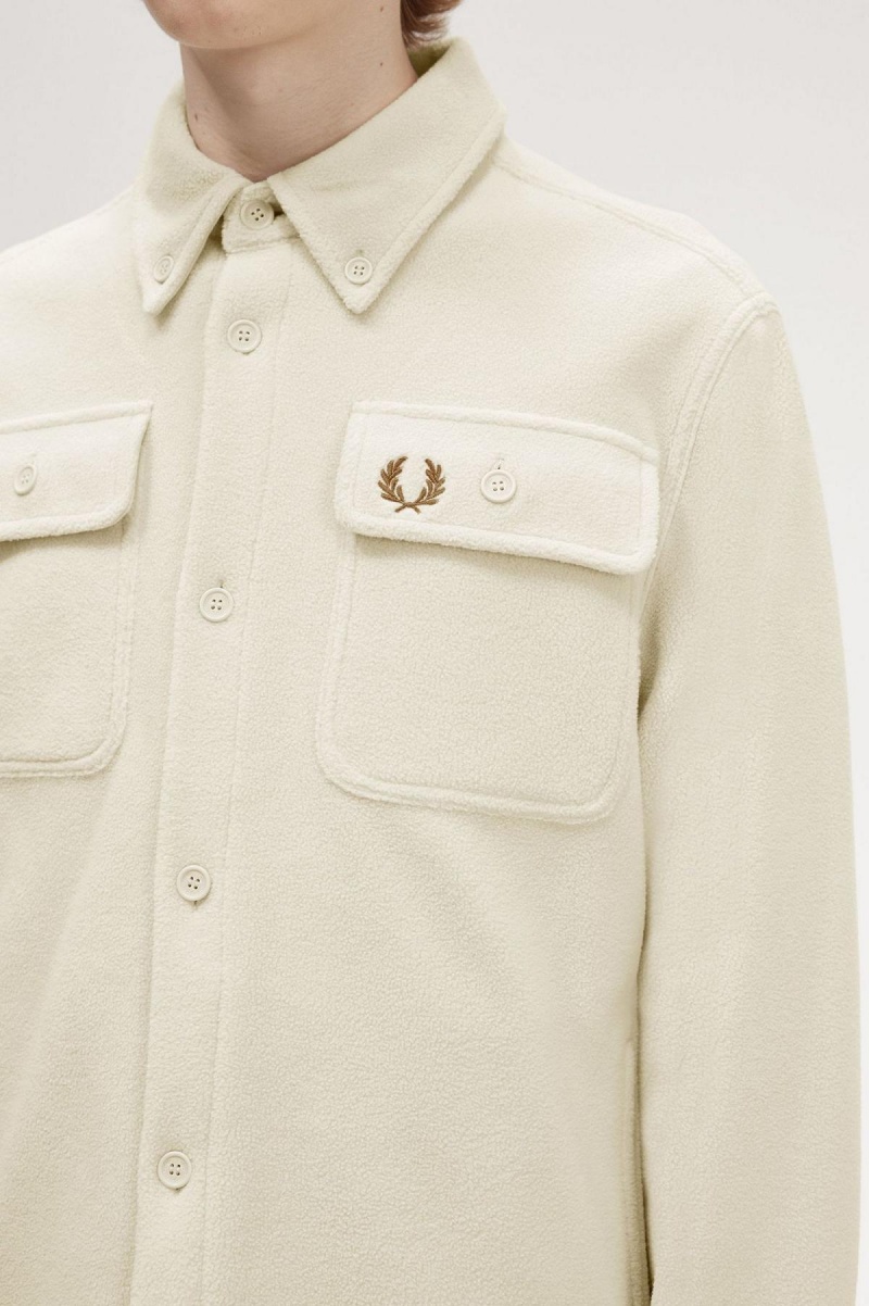 Fred Perry Fleece Hemd Herren Oatmeal | BCHSO54922