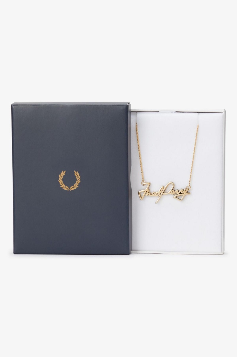 Fred Perry Fred Perry Necklace Schmuck Accessories Gold | MCHFT46606