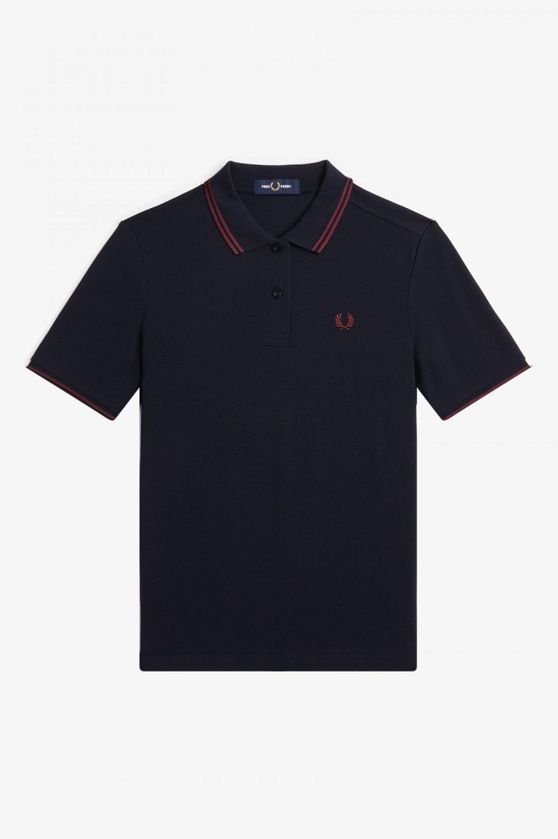 Fred Perry G3600 Fred Perry Shirt Damen Navy | CHDFL94854