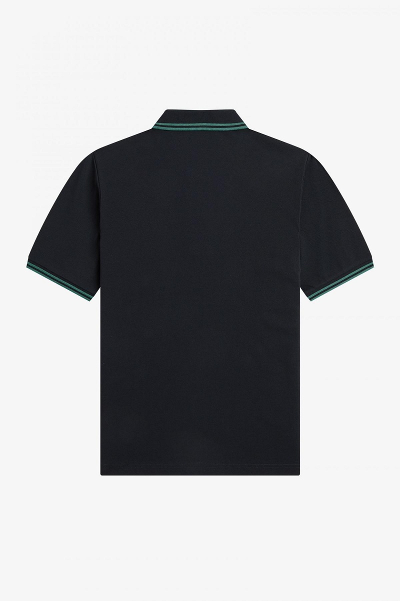 Fred Perry G3600 Fred Perry Shirt Damen Schwarz Tiefesmintfarben Tiefesmintfarben | ACHWC22967