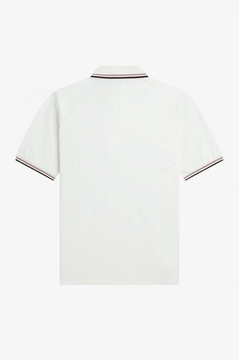 Fred Perry G3600 Fred Perry Shirt Damen Weiß Dunkelrosa | XCHGW93414