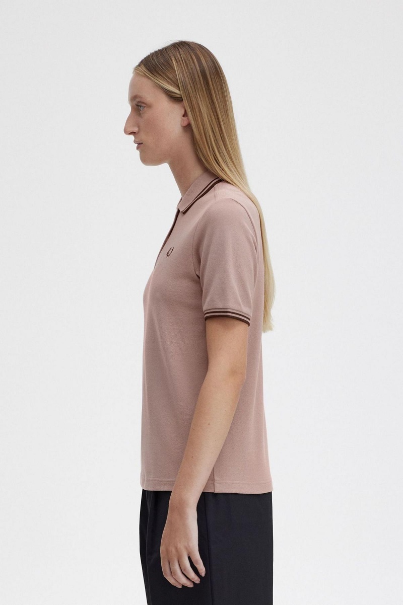 Fred Perry G3600 Polo Shirts Damen Dunkelrosa | CHDFL72056