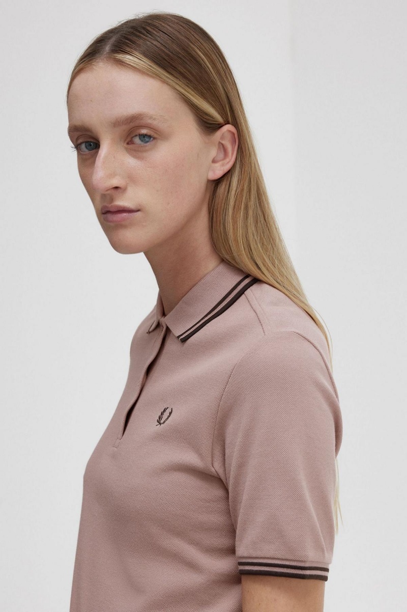 Fred Perry G3600 Polo Shirts Damen Dunkelrosa | CHDFL72056