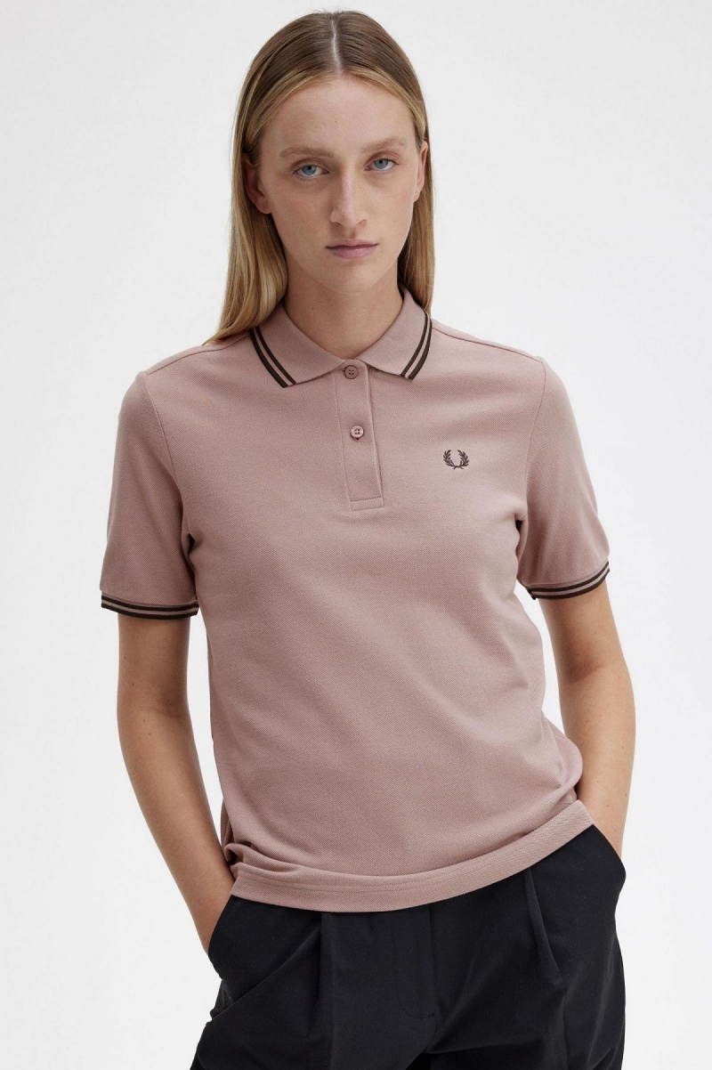 Fred Perry G3600 Polo Shirts Damen Dunkelrosa | CHDFL72056