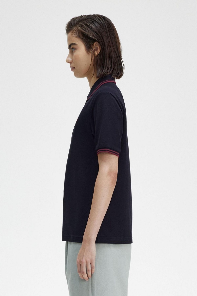 Fred Perry G3600 Polo Shirts Damen Navy | CHEGJ23568