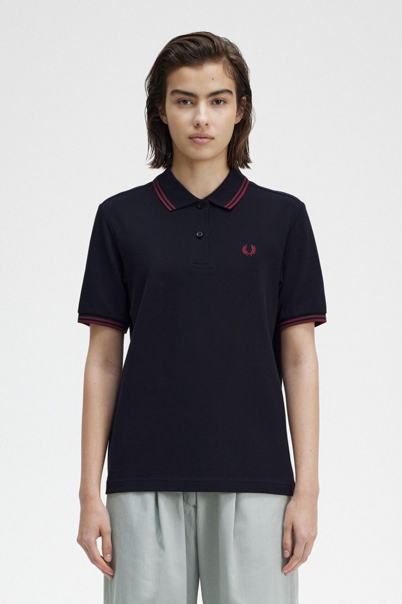 Fred Perry G3600 Polo Shirts Damen Navy | CHEGJ23568