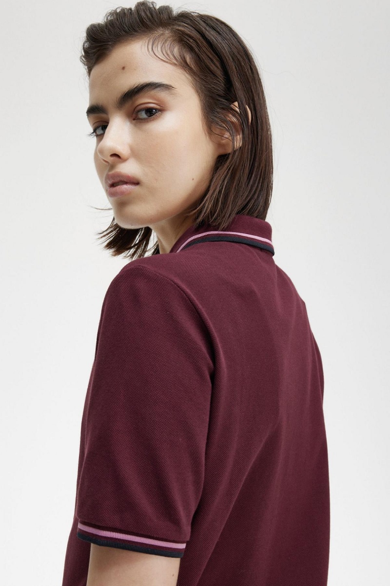 Fred Perry G3600 Polo Shirts Damen Rosa Rosa Schwarz | QCHWA36081