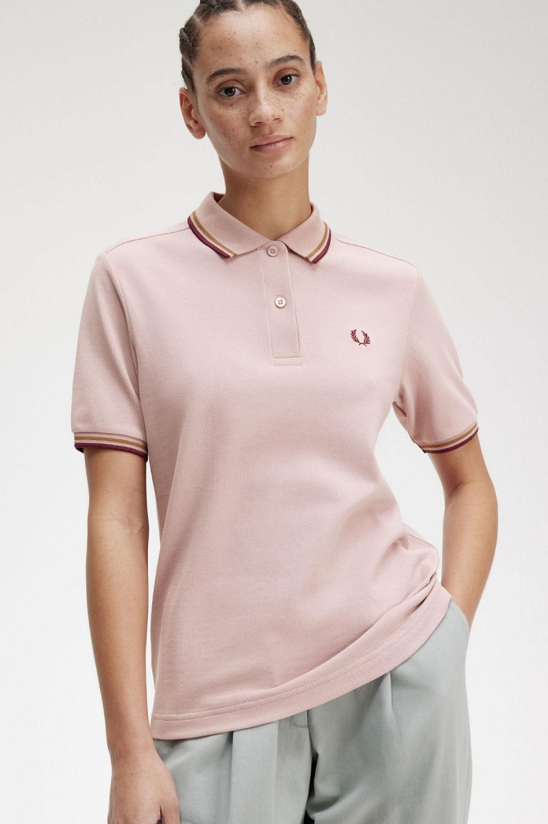 Fred Perry G3600 Polo Shirts Damen Rosa Rosa | MCHHR86385