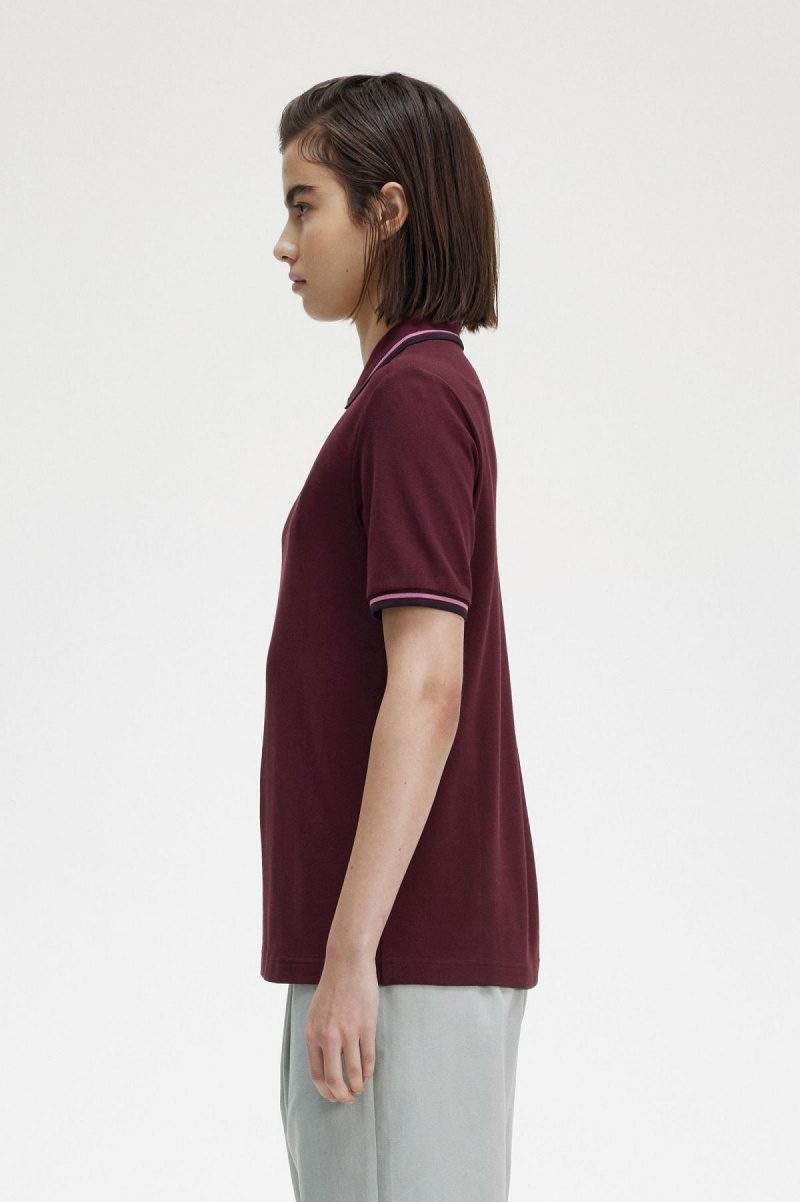 Fred Perry G3600 T-shirts Damen Rosa Rosa Schwarz | MCHFT55488