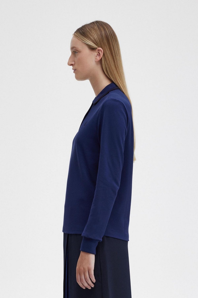 Fred Perry G3636 Fred Perry Shirt Damen Navy Schwarz Schwarz | YCHGT76728