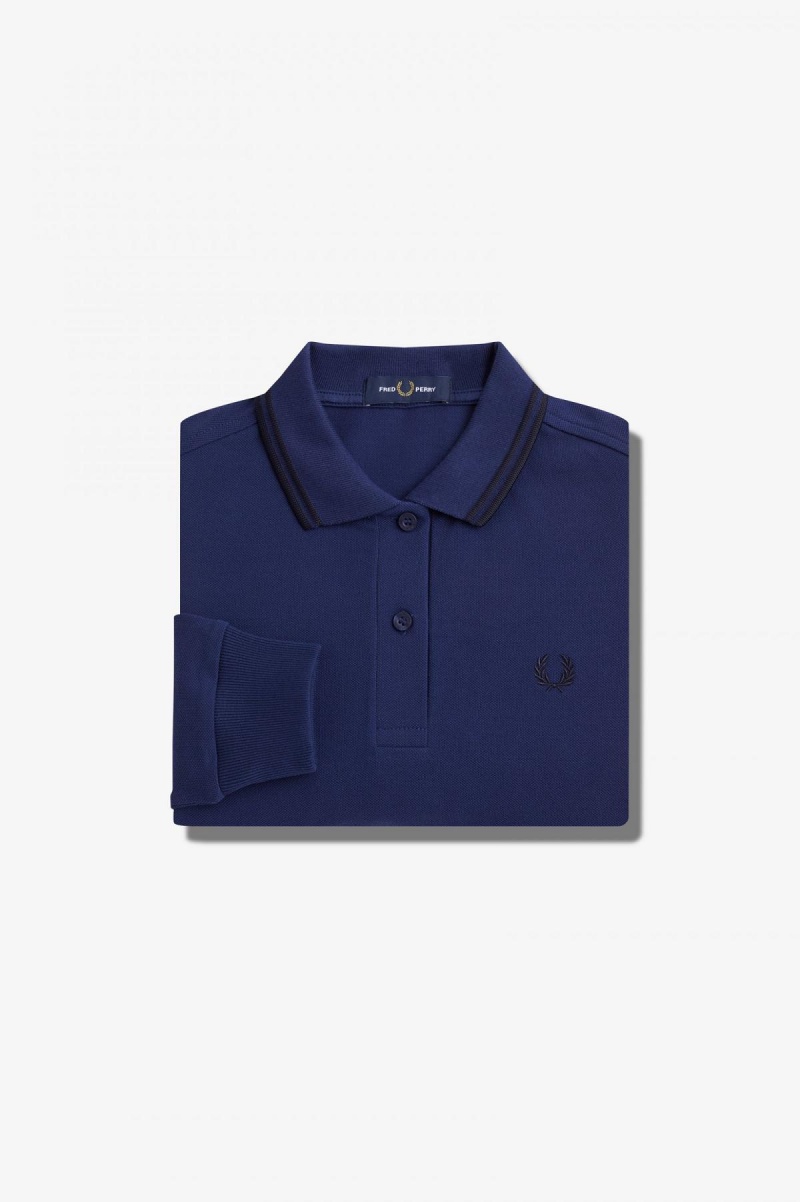 Fred Perry G3636 Fred Perry Shirt Damen Navy Schwarz Schwarz | YCHGT76728