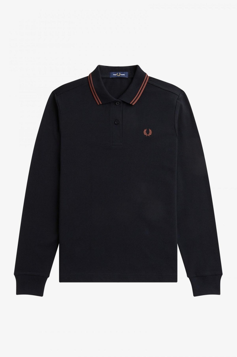 Fred Perry G3636 Fred Perry Shirt Damen Schwarz Braun Braun | ACHWC29348