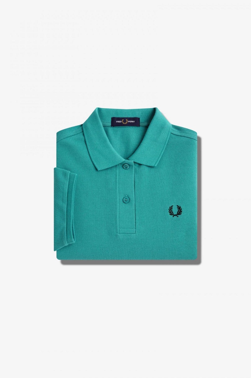 Fred Perry G6000 Fred Perry Shirt Damen Tiefesmintfarben Schwarz | CHICD99934