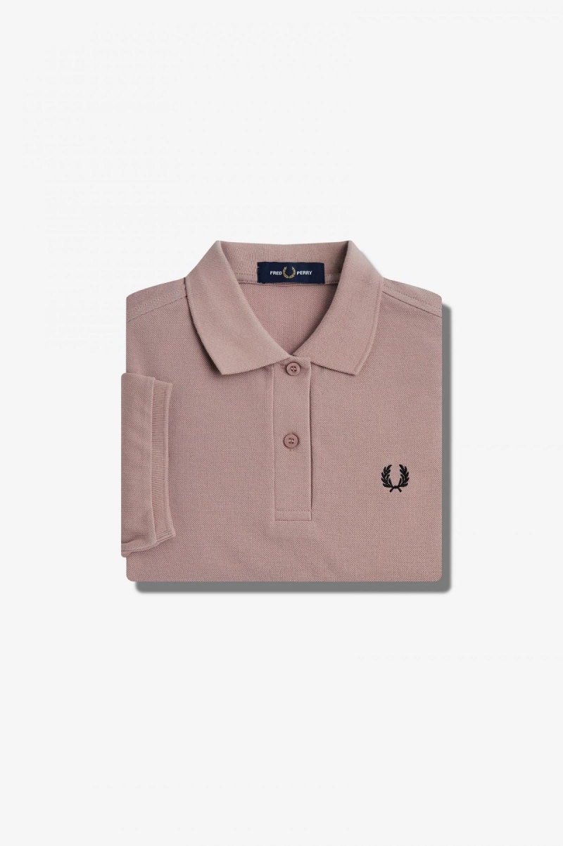 Fred Perry G6000 Polo Shirts Damen Dunkelrosa Schwarz | YCHVQ11688