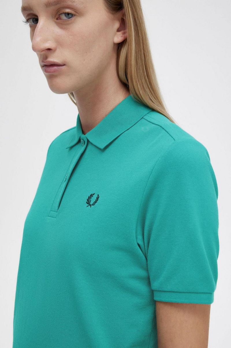 Fred Perry G6000 Polo Shirts Damen Tiefesmintfarben Schwarz | CHXMI34814