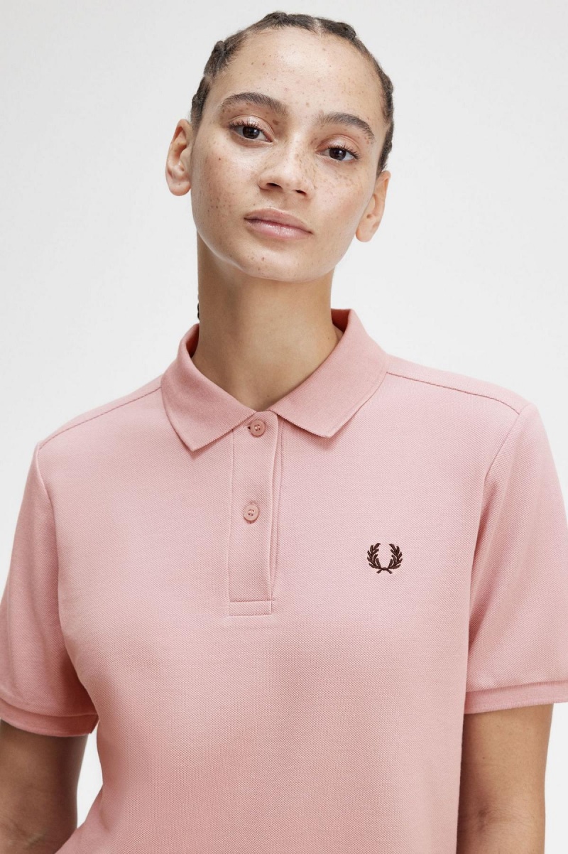 Fred Perry G6000 T-shirts Damen Rosa Rosa Schwarz | CHEAH55248