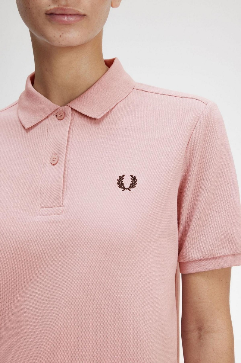 Fred Perry G6000 T-shirts Damen Rosa Rosa Schwarz | CHEAH55248
