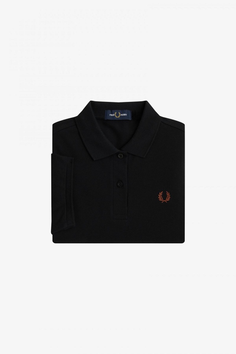 Fred Perry G6000 T-shirts Damen Schwarz Braun | ACHWC92332