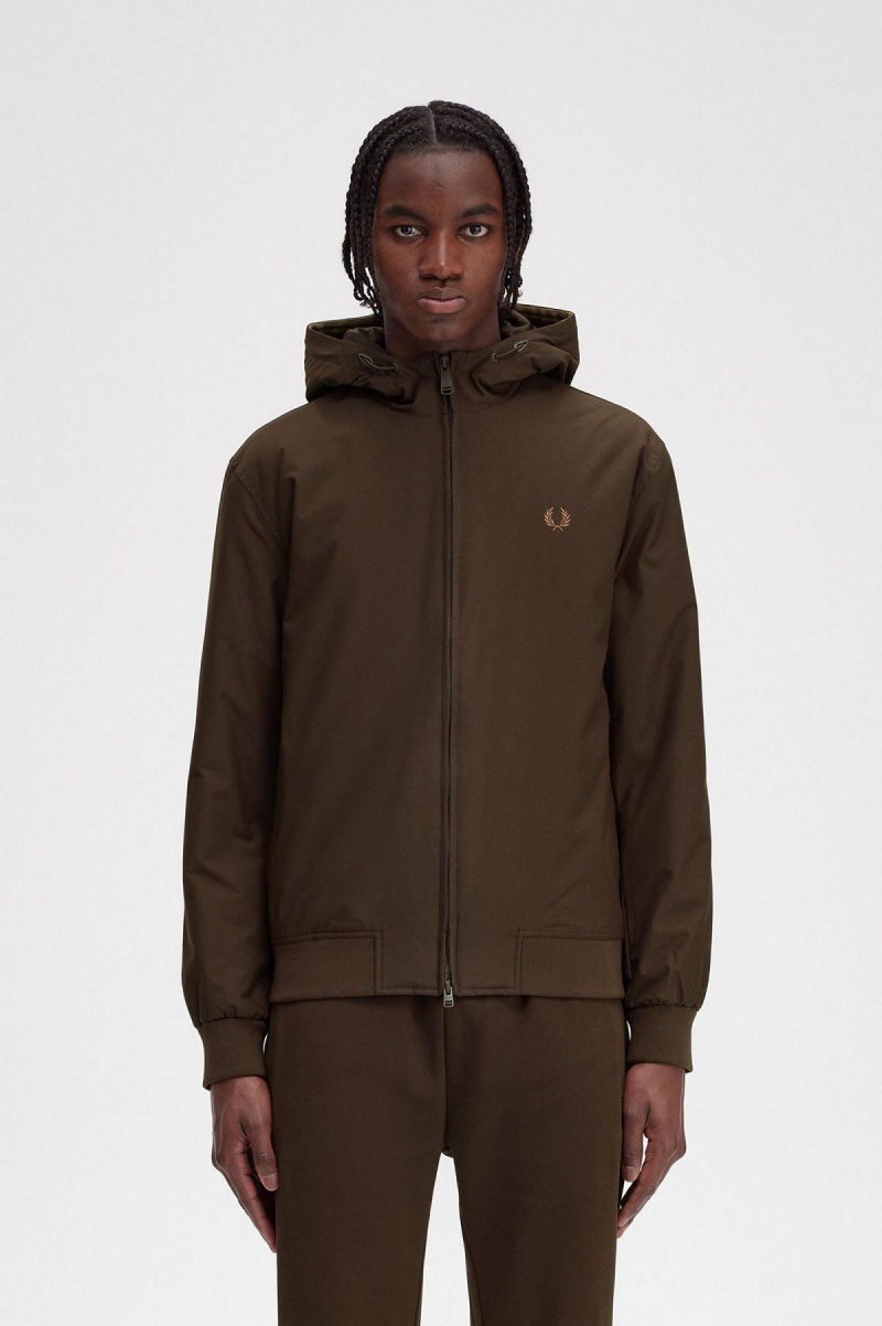 Fred Perry Gepolstert Mit Kapuze Brentham Mäntel Herren Burnt Tobacco | TCHWZ23078