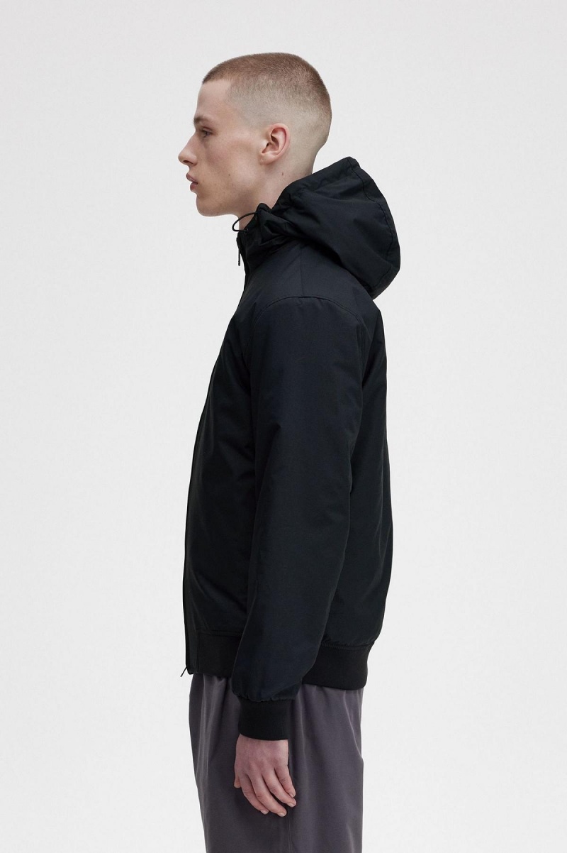 Fred Perry Gepolstert Mit Kapuze Brentham Mäntel Herren Schwarz | FCHUI24867