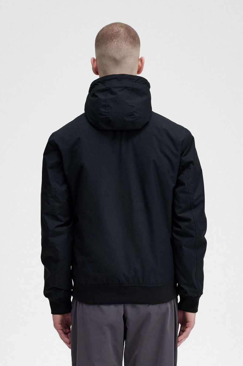 Fred Perry Gepolstert Mit Kapuze Brentham Mäntel Herren Schwarz | FCHUI24867