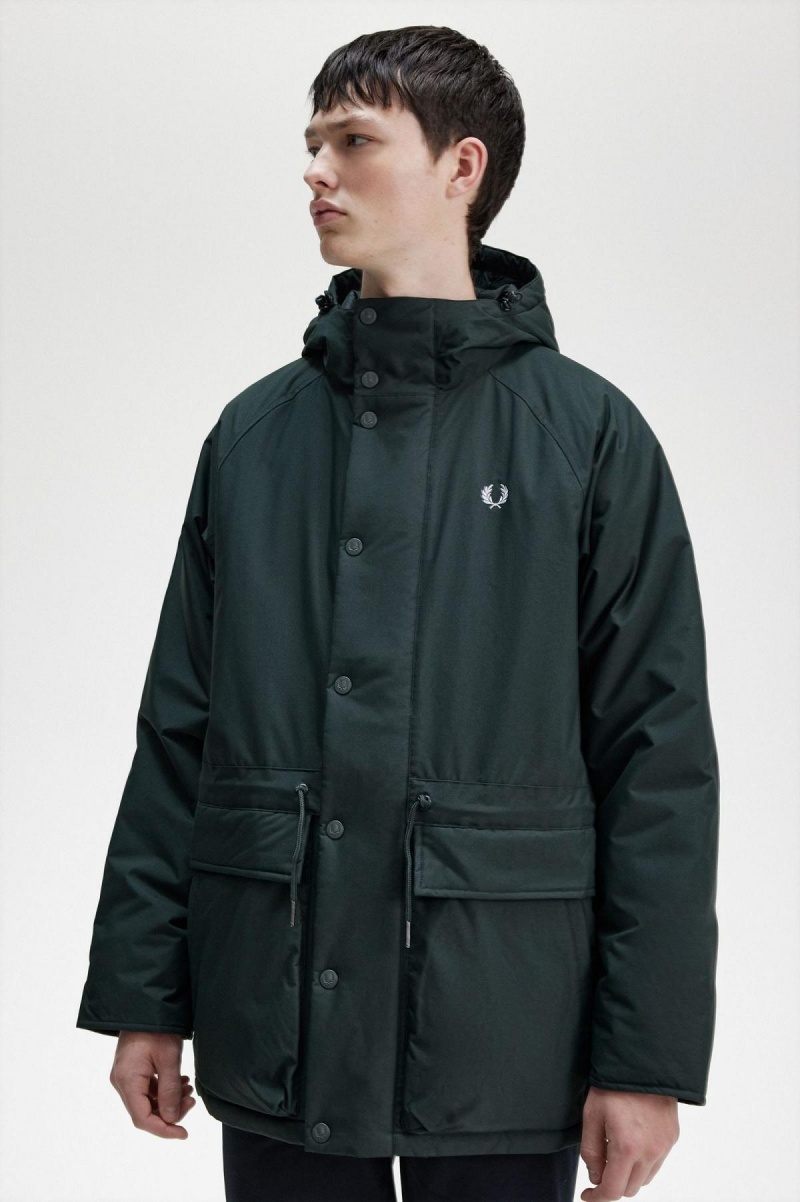Fred Perry Gepolstert Zip Through Mäntel Herren Grün | ECHVG38536