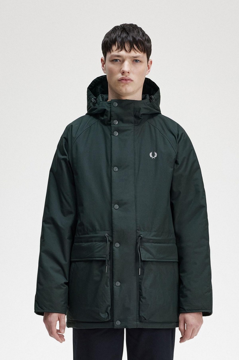 Fred Perry Gepolstert Zip Through Mäntel Herren Grün | ECHVG38536