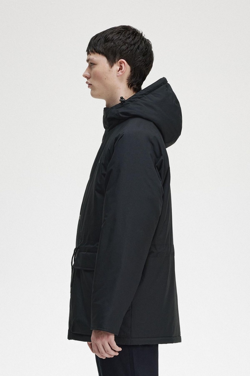 Fred Perry Gepolstert Zip Through Mäntel Herren Schwarz | SCHVO41546