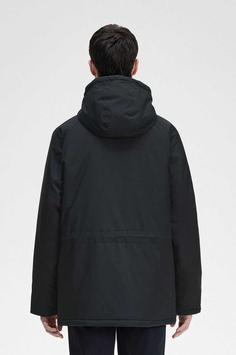 Fred Perry Gepolstert Zip Through Mäntel Herren Schwarz | SCHVO41546