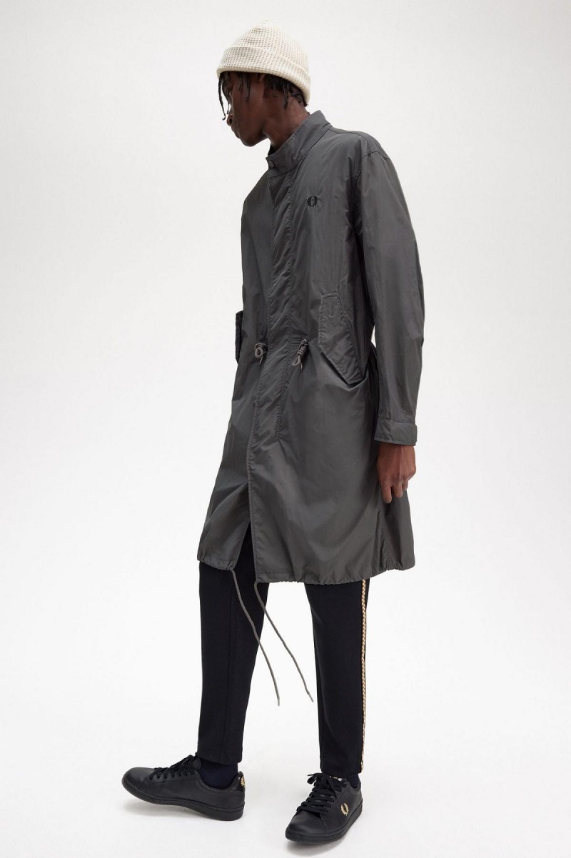 Fred Perry Gerade Hem Parka Mäntel Herren Gunmetal | SCHNY79680