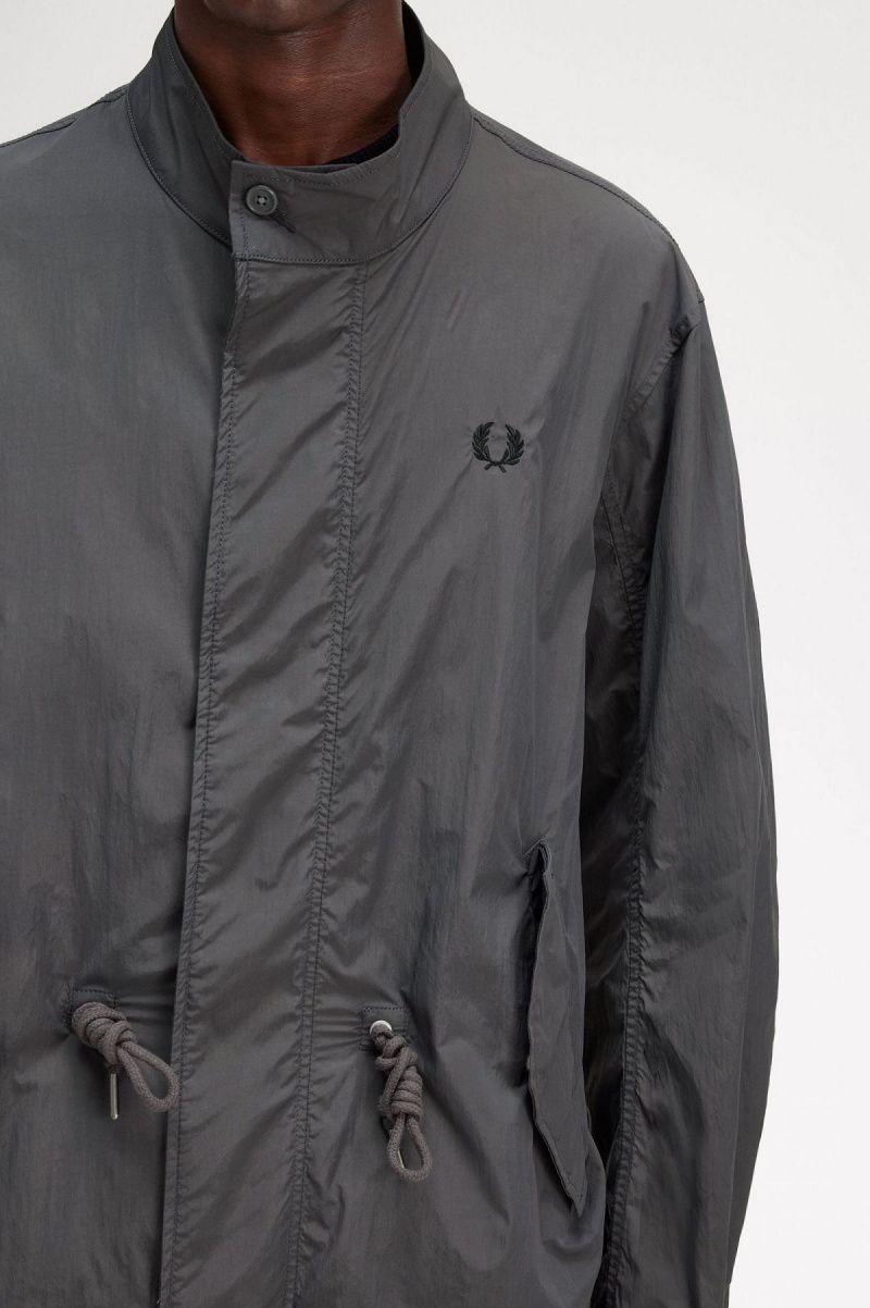 Fred Perry Gerade Hem Parka Mäntel Herren Gunmetal | SCHNY79680