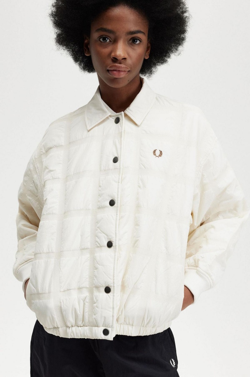 Fred Perry Gesteppt Mäntel Damen Ecru | UCHTG47840